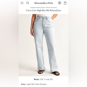 Abercrombie & Fitch Curve Love High Rise 90s Relaxed Jean
